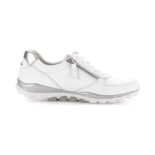Gabor Damen Low-Top Sneaker, Frauen Halbschuhe, Freizeitschuhe, Laufschuhe, schnürschuhe, schnürer, Ugly Sneaker, Weiss/Silber, 40.5 Eu / 7 Uk
