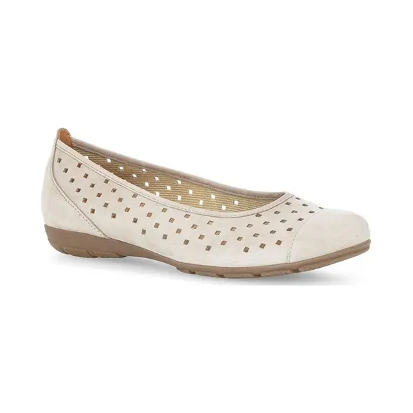 Gabor Damen Klassische Ballerinas, Frauen Flats, Ballerina-Schuhe, Ballett-Schuhe, Ballet-Flats, flach, Ausgehschuhe, Abendschuhe, leinen, 37.5 Eu / thumbnail