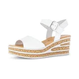 Gabor Damen Sandaletten, Frauen Sandalen, Best Fitting, Sommerschuhe, Freizeitschuhe, offene Schuhe, Strandschuhe, flach, Weiss (So.Kalk), 40 Eu / 6.5