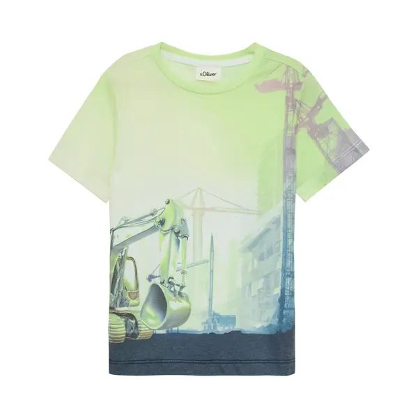 S.Oliver Shirt Saffier / Grijs / Lichtgroen thumbnail