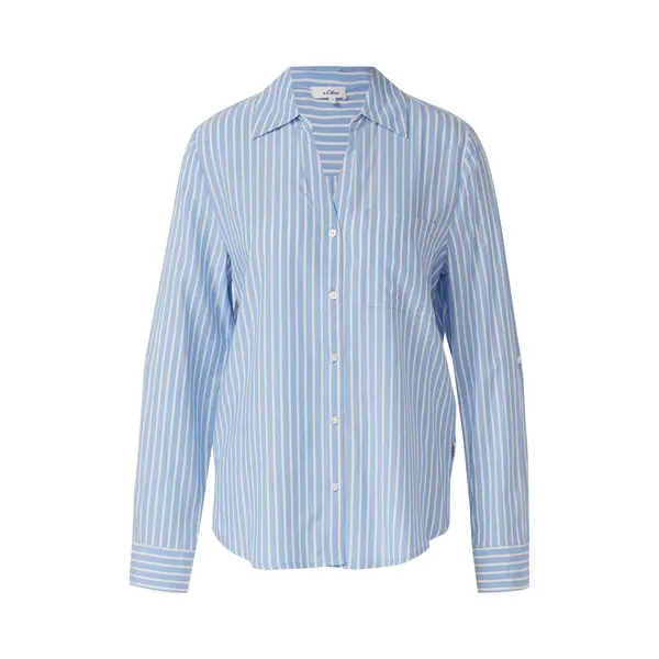 S.Oliver Blouse Lichtblauw / Wit thumbnail