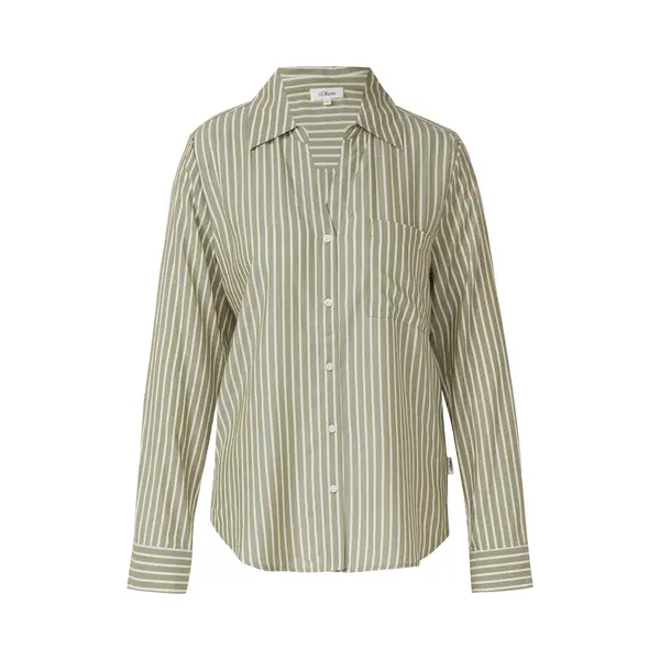 S.Oliver Blouse Lichtgroen / Wit thumbnail