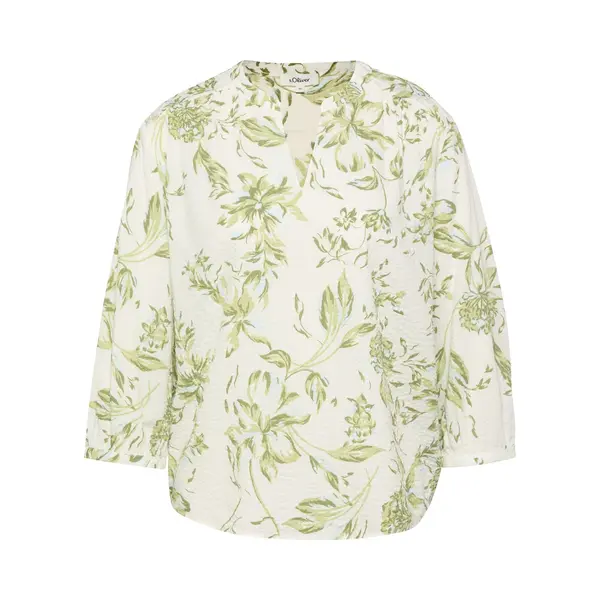 S.Oliver Blouse Lichtgroen / Wit thumbnail