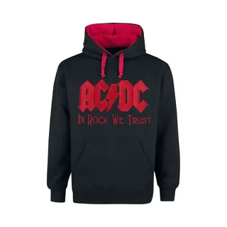 Ac/Dc In Rock We Trust Kapuzenpullover Schwarz Rot In M
