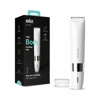 Braun Body BS1000 Mini Trimmer, Elektrische Ontharing Voor Vrouwen En Mannen, Wit