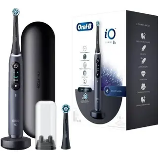 Oral-B Io 8N Elektrische Tandenborstel Met 2 Koppen En 1 Reisetui, Ontworpen Door Braun, Organische Geschenken, Zwart