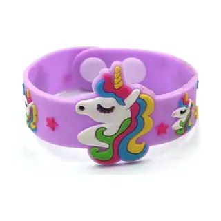 Koppen Eenhoorn Armband | Rubber Siliconen | Unicorn | Armbandje Met Drukknoopjes | Paars