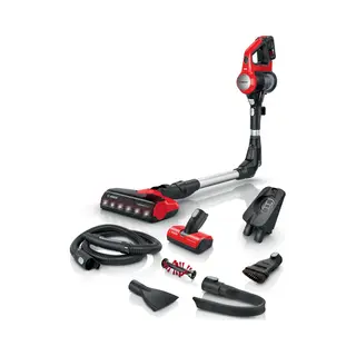 Bosch BCS711PET steelstofzuiger & elektrische bezem Batterij/Accu Droog Zakloos 0,3 l Zwart, Rood 3 Ah