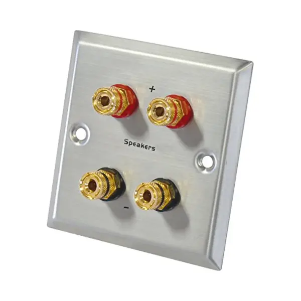 Dynavox Ls-Wand-Anschlußblende Edelstahl 4 Bananenstecker thumbnail