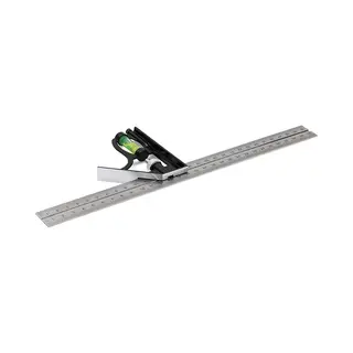 Sintron Kombinationswinkel 30cm, Lineal Mit Abnehmbarer Wasserwaage, Anschlagwinkel Zum Markieren Von 45° Und 90° Winkel