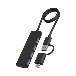 Icy Box Ib-HUB1424-C3, 4-Port Usb Type-A Hub, Type-C®/A Anschluss, Kunststoff, schwarz