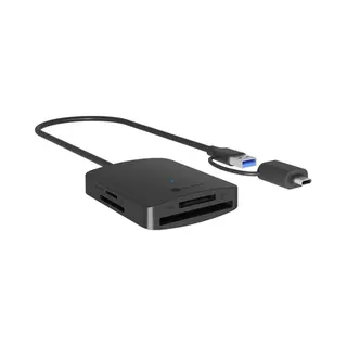 Icy Box Ib-CR302-CU3 Externer Multi Card Reader 4 in 1,(Cf, Tf, Sd, microSD) mit Usb 3.2 Gen 1 Type-C®+A Hostanschluss (5 Gbit/s)