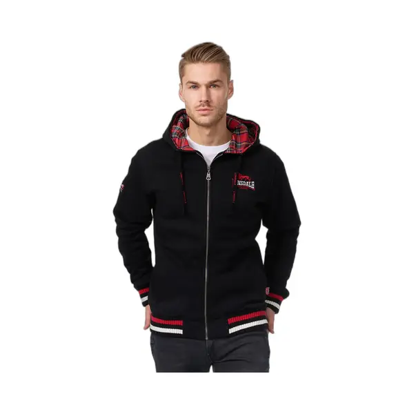 Lonsdale Lancaster Kapuzensweatjacke Mit Reißverschluss Normale Passform Black-L thumbnail