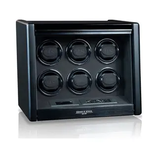 Heisse & Söhne - 70019-221.11 - Horlogewikkelaars - Voor 6 Horloges - Madrid 6 - Zwart Hoogglans