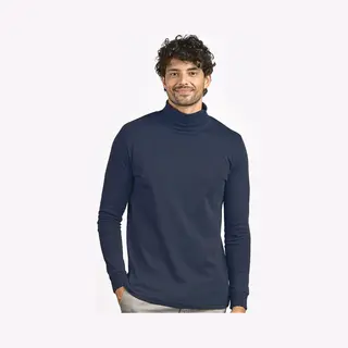 Promodoro Rollkragen Langarmshirt Herren, Marineblau, M