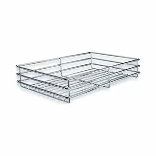 Kesseböhmer Einhängekorb Drahtkorb 90° Silbergrau Für Comfort Unterschrankauszug, 210 X 470 X 75 Mm