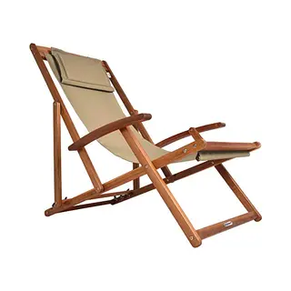 Casaria® Deck Chair Dune Acacia Wood Beige