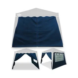Casaria® Seitenwand Faltpavillon Capri 2er-Set Blau 3x3m