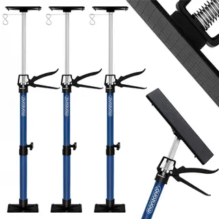 Deuba Plafondsteunen - 3 Stuks Staal 50-115cm - Blauw