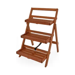 Casaria® Plant Stand 3 Stairs Acacia Wood