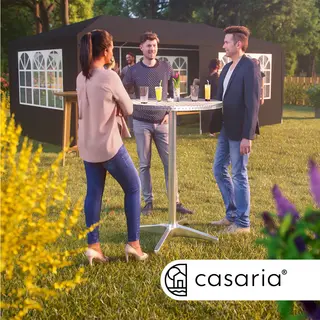 Casaria® Stehtisch Ø60cm Alu Klappbar Höhenverstellbar Silber