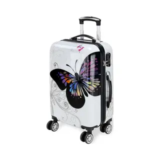 Deuba® Reiskoffer Butterfly L Polycarbonaat 66L 68x43x27cm