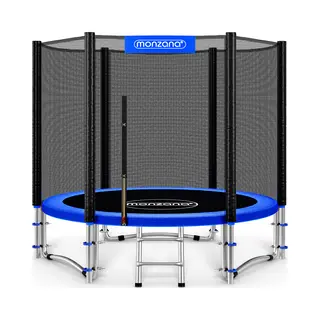 monzana® Trampoline Blauw Ø244cm Incl Veiligheidsnet & Ladder