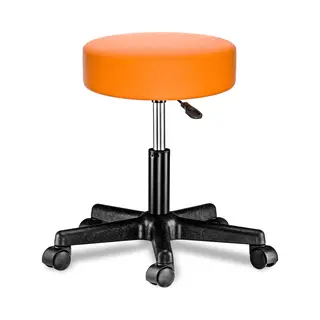 Casaria® Rollhocker Kunstleder Orange 360° Drehbar