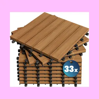 Casaria® Houten Tegel Acaciahout Fsc®-gecertificeerd Set Van 33 30x30cm