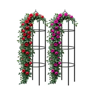 Gardebruk® Rozenkolom Set Van 2 Zwart 200x40cm
