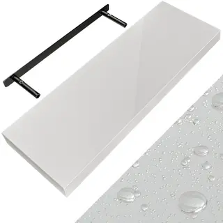 Casaria® Floating Shelf High-Gloss White 70cm