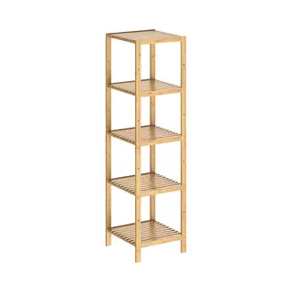 Casaria Staande Badkamer/ Woonkamer Kast Bamboe 140x33x33cm Tijdloos Hoogwaardige Kwaliteit