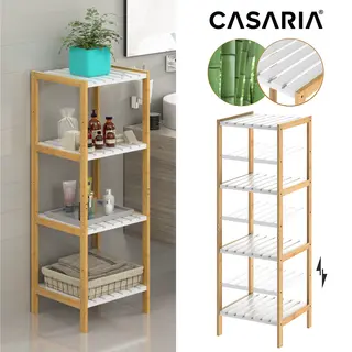Casaria® Sokkel Bamboe Wit 110x33x34cm