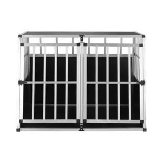 Hundetransportbox Aluminium Hundebox Kofferraum Robust Verschließbar Trapezförmig Reisebox Autobox Tiertransportbox Hundetransportbox Xxl - Cadoca