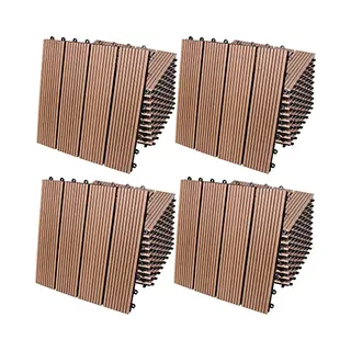 Casaria® Tegels 44 Stuks Klassiek Terracotta Wpc 30x30cm