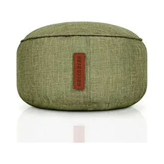Green Bean® "Home Linen" Poef 45x25cm Met Eps-korrelvulling - Voetenbank Voor Zitzakken - Groen