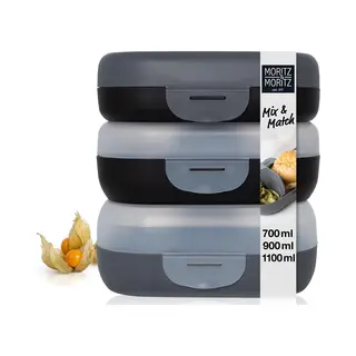 Moritz & Moritz 3-delige Mix Lunchbox Donker