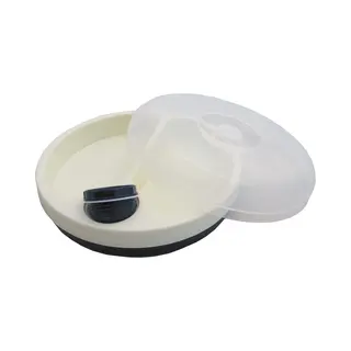 Hana© Adhome Warmhoudbord 22 Cm Met Transparant Deksel - Antislip Microgolfbestendig