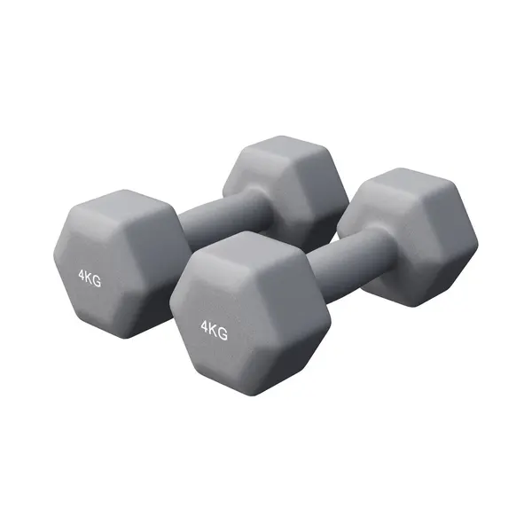 Gorilla Sports® Hanteln Set - Neopren, 2 X 4 Kg, Gusseisen, Grau - Hexagon Kurzhanteln, Hantelset, Hantel Gewichte, Kurzhantelset Für Pilates, thumbnail