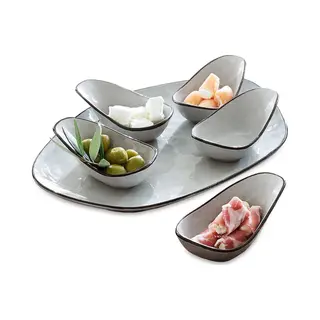 Mirabeau Geschirr-Set Servierschälchen 6er Set Biarré Grau, Steinzeug