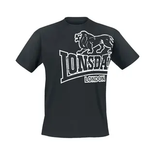 Lonsdale Men's Langsett - Short Sleeve T-Shirt- Black (schwarz), X-Large (Manufacturer Size, Xl)