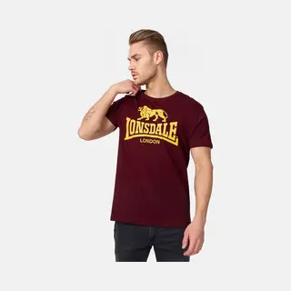 Lonsdale London Men's Logo Regular Fit T-Shirt - Vintage Oxblood, Large