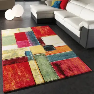Paco Home - Teppich Modern Splash Designer Teppich Bunt Karo Model Neu Ovp 240x330 Cm