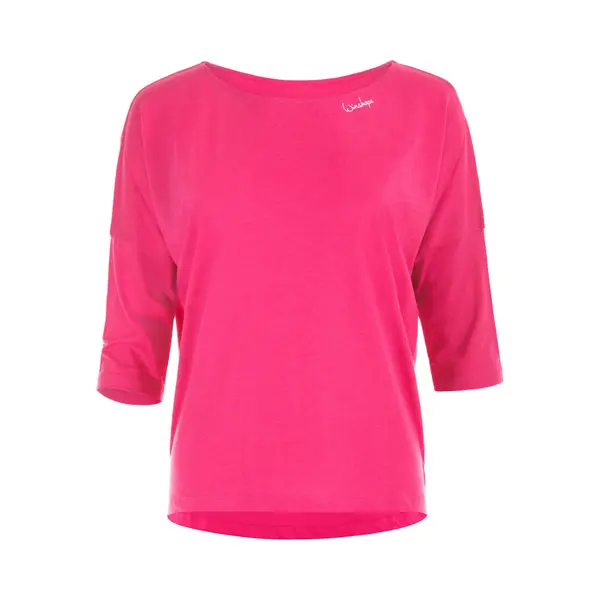 Winshape MCS004 Ultra Light Soft Modal 3/4 Sleeve Shirt, All-Fit Style, Fitness, Dance, Leisure, Yoga, Pilates Deep-Pink thumbnail
