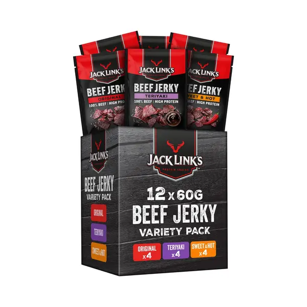 Jack Link's Jack Links Beef Jerky Geschenke Box - 12er Pack (12 X 60g) - Hochwertiger Fleisch Snack Geschenke Für Männer - Vater, Papa, Mann Geschenk Oder Als thumbnail