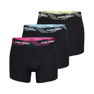 Happy Shorts 3-Pack Boxershorts Heren Zwart - Maat M
