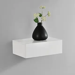 En.casa Nachtschrank »Oslo« Wandboard Mit Schublade 46x30x15cm Weiß Matt