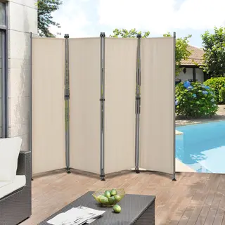 Pro.tec - Outdoor Trennwand Modica 170x215cm Paravent Sichtschutz Spanische Wand Garten Sandfarben [ ]