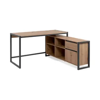 Finori - Wandlungsfähiger Eckschreibtisch Eiche Dekor L139 Cm - Prague