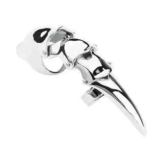 EtNox Hard And Heavy Long Finger Claw Ring Silberfarben